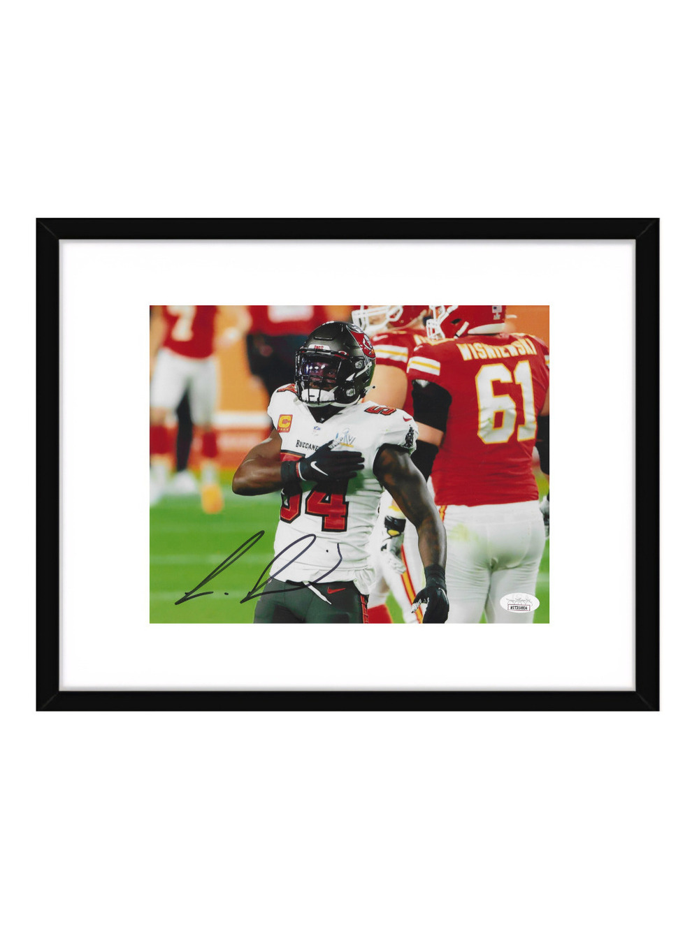 Lavonte David Tampa Bay Buccaneers Autographed 8x10 Photo JSA coa Framed